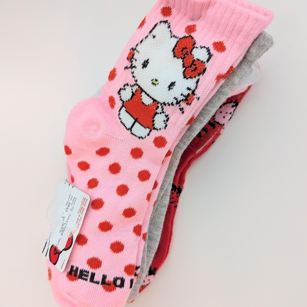 Hello Kitty 5 Pack/Pair Kids Crew Socks - 5 Different Designs